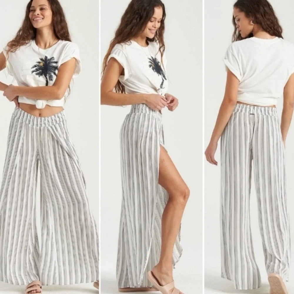 Billabong Striped Flowy Pants Size Small - Picture 1 of 4